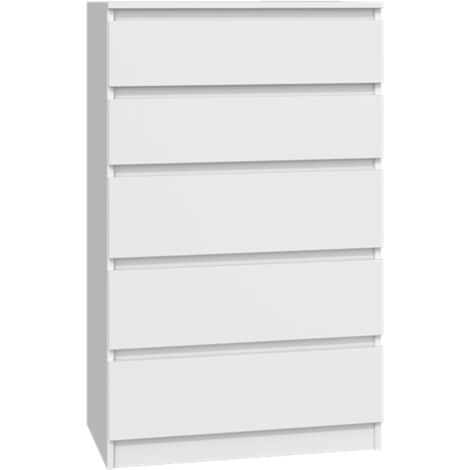 Selsey MALWA - Cómoda de cinco cajones - 70 cm - blanco (1/5)