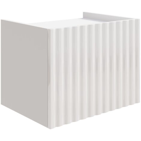 Selsey FIORRA – Mesita de noche colgante – blanco alto brillo – 48 cm