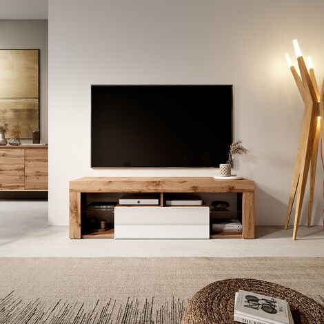 Mueble Tv de madera blanco, 160 x 37 x 51 cm