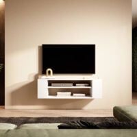 Selsey Weri - Mueble de TV colgante - para la sala de estar - 100 cm - blanco - moderno