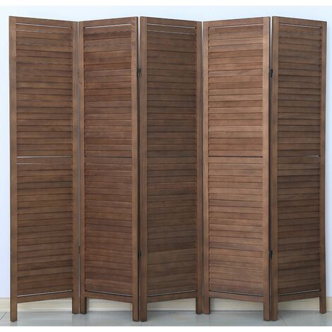 Relaxdays Biombo 4 Paneles, 170 x 160 cm, Separador Ambientes Plegable,  Madera y Cuerda de Papel
