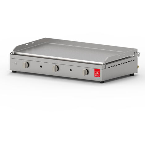 Plancha à gaz 3 brûleurs – Surface de cuisson 79x40 cm – Inox 304 alimentaire – Allumage piézoélectrique – Bac à graisse intégré 1,2L – Plancha Planet