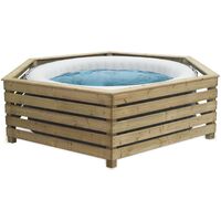 Entourage en bois pour spa gonflable ronds ou carrés 181-205cm – Éco-responsable FSC – Résistant à l'humidité – Montage rapide – Decorspa