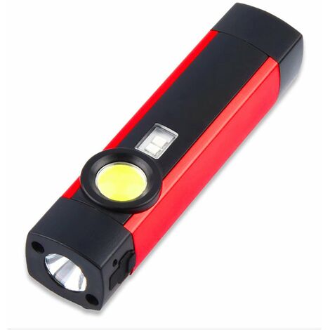 Rouge Portable USB Rechargeable COB LED Lampe de Travail Lampe de Poche avec Aimant Stylo 