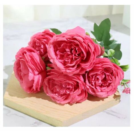 Perle rare Mariage tenant fausse fleur rose bouquet salon décoration de la  maison simulation 5 roses