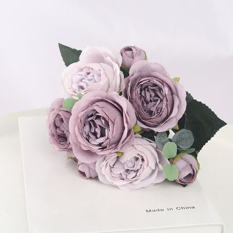 Perle rare Simulation Rose Bouquet De Mariage Faux Décoration De Fleurs Mur  Vert Fleur De Soie
