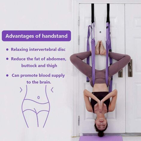 Umisu Sangle de Yoga Aérienne Hamac de Yoga Balançoire de Yoga Bande Extensible Anti-Gravité pour Exercices dInversion Flexibilité pour Amateurs de Yoga Pilate
