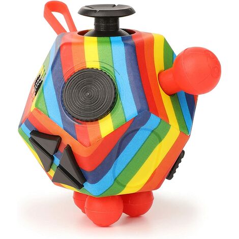 Fidget Cube Jeux Jouet Gadget Anti-stress pour Enfants et Adultes NOIR & ROUGE 