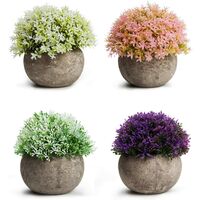 Perle Rare Plantes Vertes Artificielles Retro Semi Circulaire Herbe Boule Plante Bonsai Decoration Fausses Fleurs En