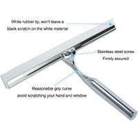 Elegear Raclette de Douche Vitre Raclette leau De ménage en Acier Inoxydable Nettoyage Raclette pour Fenêtre Vitres Salle de Bains/Argent 