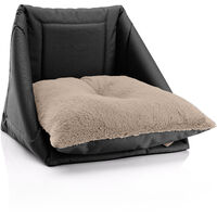 BedDog® Cueva para gatos 3-1 CALA, alfombra colchon para gatos, almohada lavable, casa y sofa, cojín para gatosperros, nido para mascotas, 14 colores a elegir:NAMIB-BLACK (negro/beige) - NAMIB-BLACK (negro/beige)