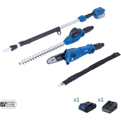 Hochentaster und Heckenschere 20V akkus 2.0Ah + Ladegeraet ixes c-phts410-x