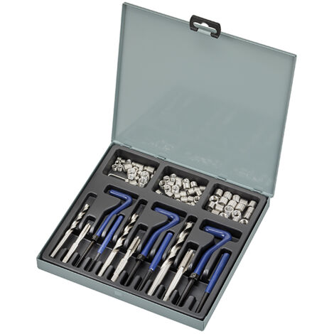 Edelstahl M6-M10 metrisches Reparatur-Sortiment-Set 87-tlg Fervi e011c (1/2)