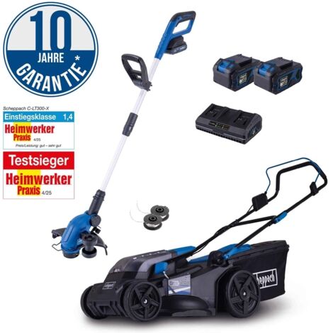 Rasenmaher bc-mp430-x 43cm mit 2x 4,0Ah Akkus und Doppelladegerat IXES Scheppach (1/5)