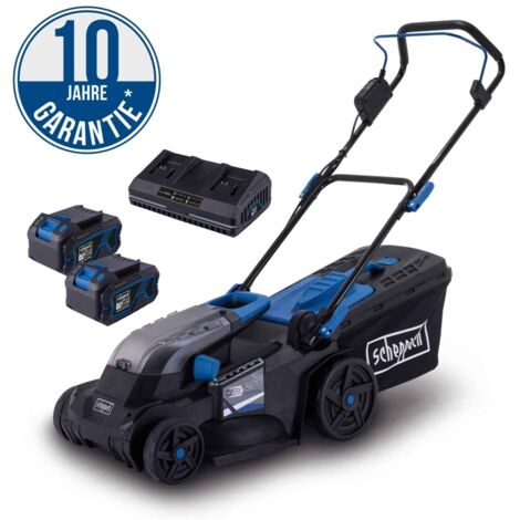 Rasenmaher bc-mp380-x 38cm mit 2x 4,0Ah Akkus und Doppelladegerat IXES Scheppach