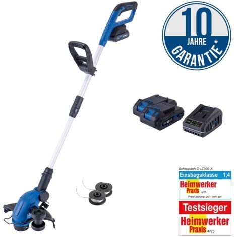 Scheppach Akku Rasentrimmer C-LT300-X – SET-S2 2x2,0 Ah Akku & Ladegerät
