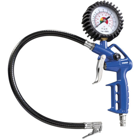 REIFENDRUCKPISTOLE DRUCKLUFTPISTOLE REINFENFÜLLER MANOMETER FERVI W021PG