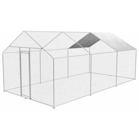 Zipper – Heimtiergehege 3x6m x 2,5m – Modularer Zaun mit verzinktem Drahtgeflecht – UV-beständige Abdeckung – Inkl. Tür und Befestigungsmaterial (1/5)