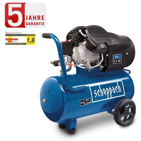 Air kompressor 50lt ol-geschmert doppel-zylinder 230v scheppach hc53dc
