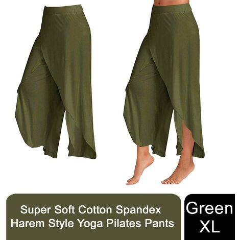 Aquarius Super Soft Modal Spandex Yoga Pilates Pants, Green XL