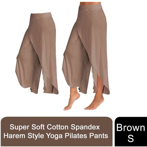 Aquarius Super Soft Modal Spandex Yoga Pilates Pants, Brown S