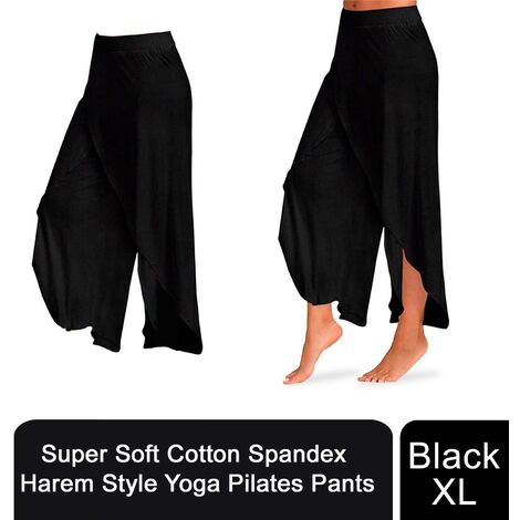 Aquarius Super Soft Modal Spandex Yoga Pilates Pants, Black XL