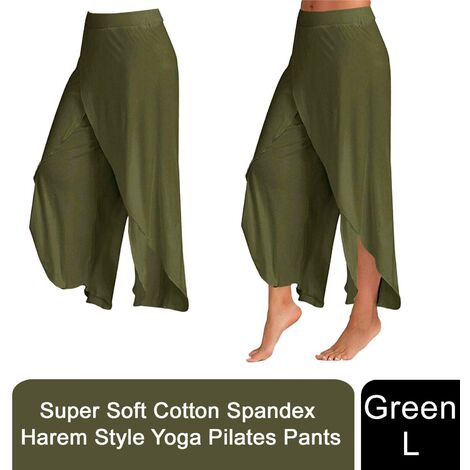 Aquarius Super Soft Modal Spandex Yoga Pilates Pants, Green L