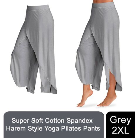 Aquarius Super Soft Modal Spandex Yoga Pilates Pants, Grey XXL