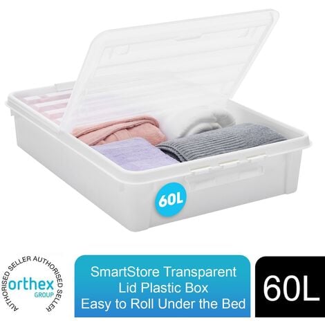 Smartstore Bedroller Underbed Storage Box with Transparent Foldable Lid ...