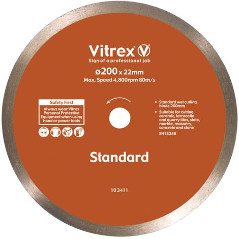 VITREX DIAMOND BLADE 200MM STANDARD