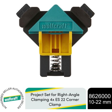 Wolfcraft Project Set for Right-Angle Clamping 4x ES 22 Corner Clamp, 10-22 mm