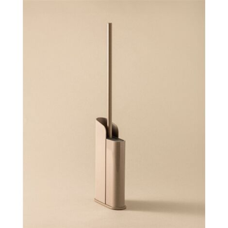 COSMIC Flat Silicone Loo Brush  Dual-Mount Ultrafine Holder in Sand Color