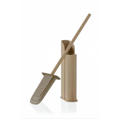 COSMIC Flat Silicone Loo Brush  Dual-Mount Ultrafine Holder in Sand Color