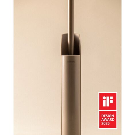 COSMIC Flat Silicone Loo Brush  Dual-Mount Ultrafine Holder in Sand Color