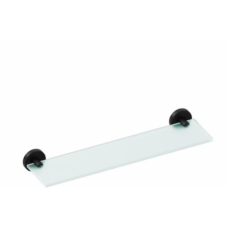 COSMIC Bathroom Shelf, Bathroom Organizer, Glass, Matt Black, Start Collection (1/5)