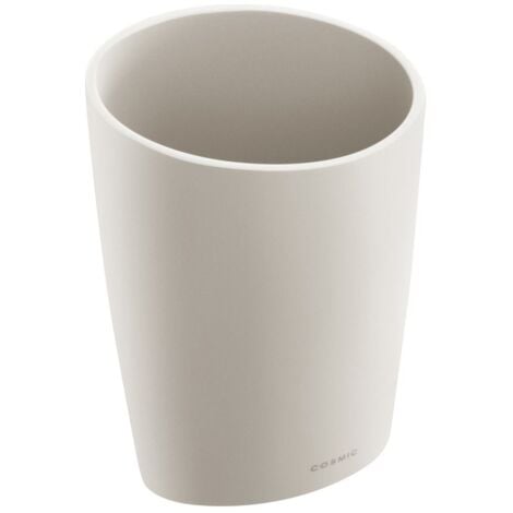 COSMIC Saku Toothbrush Holder  Minimalist Oval Sink Caddy  Matte Stone Plastic