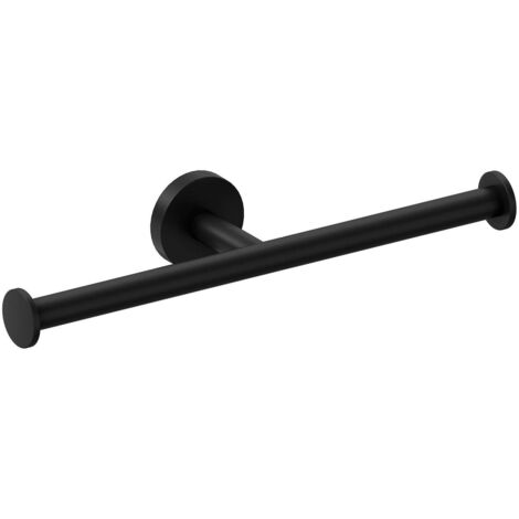 COSMIC Double Toilet Roll Holder, Matt Black, Hidden fixings, Start Collection