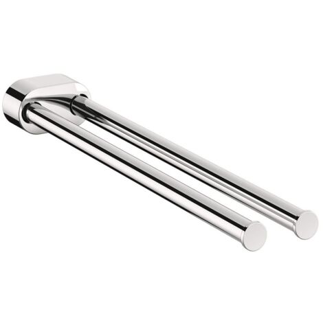 COSMIC Architect Swivel Towel Rack  2-Arm Chrome Metal Wall Holder w/ Screws
