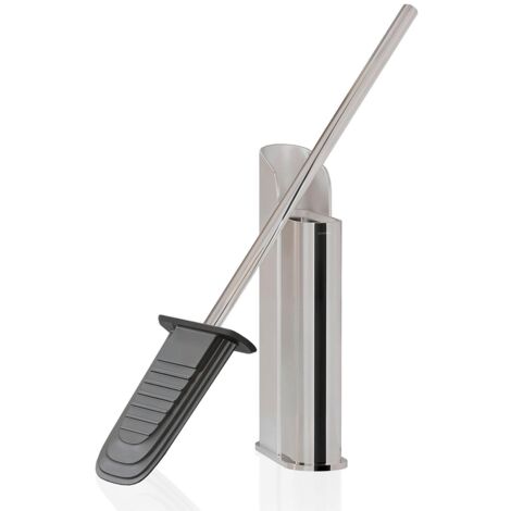 Cosmic Toilet Brush and Holder Silicone Dual: Wall-Mounted / Freestanding Chrome Flat