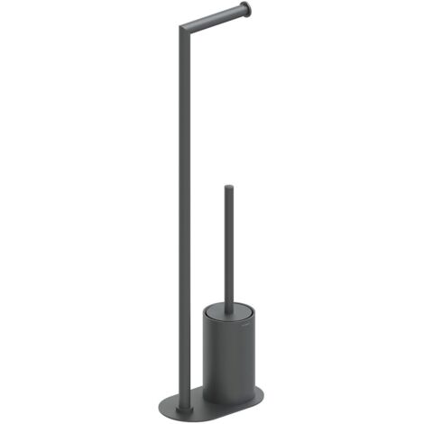 COSMIC Paper Holder with Toilet Brush, Matt Black, Architect S+ Collection (1/5)