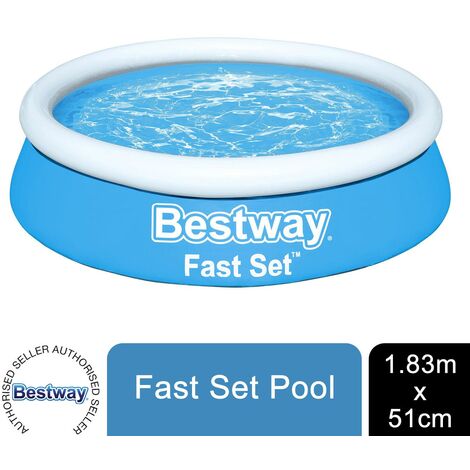Bestway Fast Set Swimming Pool Above Ground Blue Inflatable 6ft x 20'', 940L
