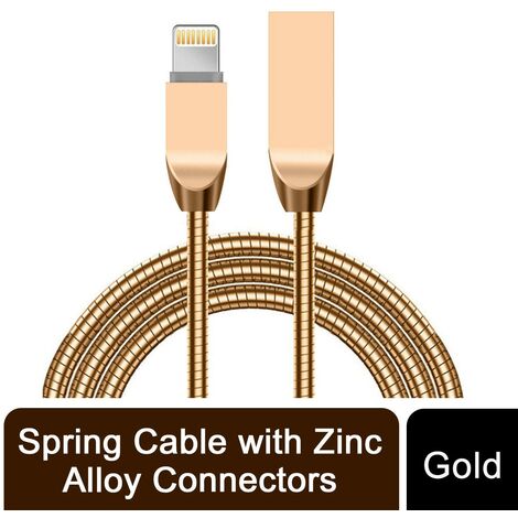 Spring Cable with Zinc Alloy Connectors - Gold (1/4)