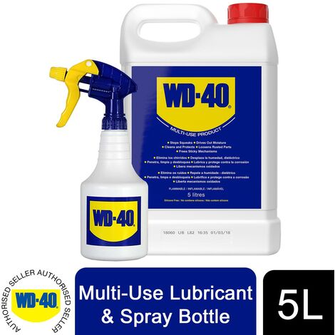 WD-40 Multi-use Lubricant 5 Litre & Spray Bottle, Removes Grease, Prevents Rust