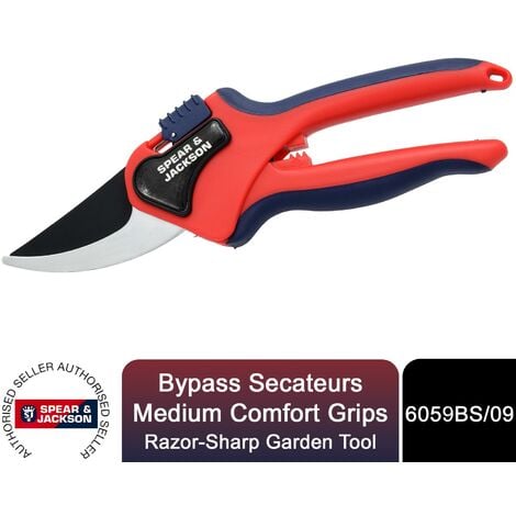 Spear & Jackson Bypass Secateurs, Medium Comfort Grips, Razorsharp Garden Tool