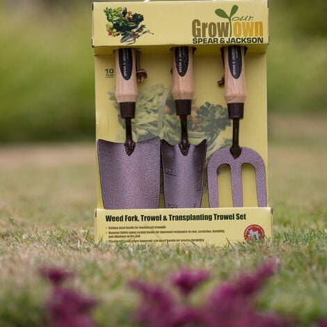 Spear & Jackson Gift Set of Trowels and Weed Fork, Elements Garden Hand Tools