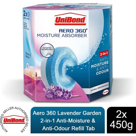 UniBond 2631291 Aero 360 Moisture Absorber Lavender Garden Refills (Pack 2) UNI2091273