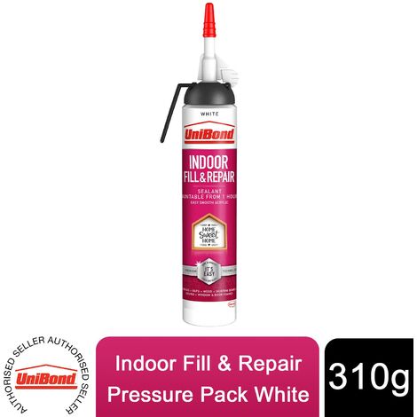 Unibond Indoor Fill & Repair Sealant Paintable Pressure Pack White, 310g (1/5)
