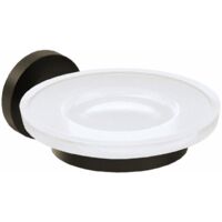 COSMIC Soap Dish, Wall-mounted, Glass and Metal, Matt Black, Start Collection