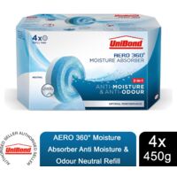 UniBond AERO 360 Moisture Absorber Neutral Refill Tab 450g, 4pk