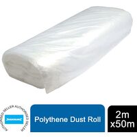 Silverline Polythene Dust Roll 2m x 50m (6.5' x 164') Approx 282576